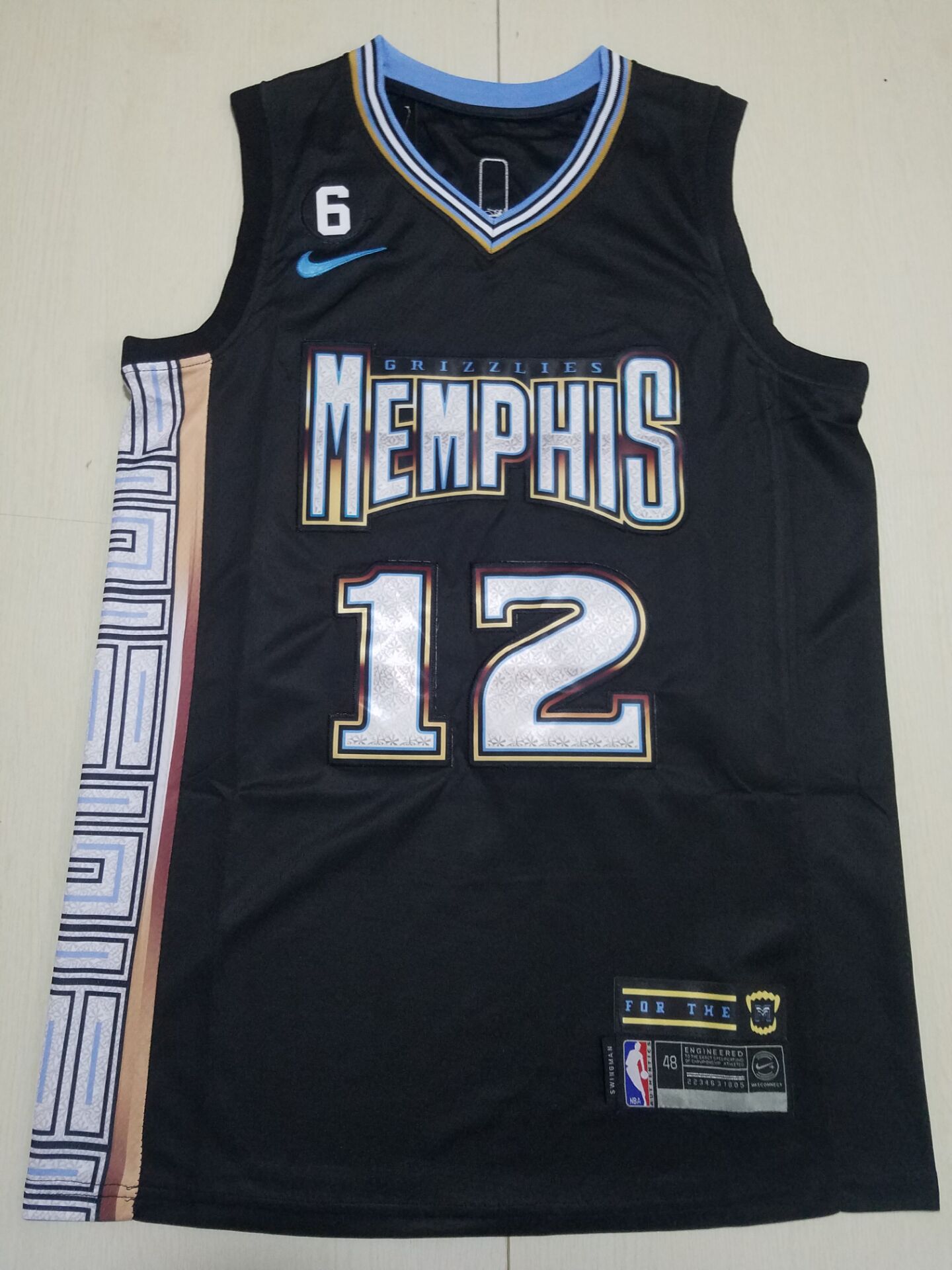 Men Memphis Grizzlies 12 Morant Black City Edition Nike 2022 NBA Jersey